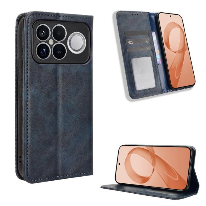 Funda de cuero para teléfono con textura retro y hebilla magnética, For Redmi A7 Pro 171mm / Poco C85x 5G, For Redmi 15a 5G / R70 5G / R70m 5G, For Redmi Turbo 5 Max 5G / Poco X8 Pro Max, For Redmi Turbo 5 5G / Poco X8 Pro                              ...