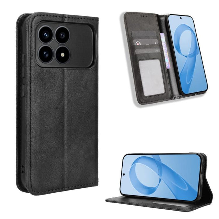 Funda de cuero para teléfono con textura retro y hebilla magnética, For Redmi A7 Pro 171mm / Poco C85x 5G, For Redmi 15a 5G / R70 5G / R70m 5G, For Redmi Turbo 5 Max 5G / Poco X8 Pro Max, For Redmi Turbo 5 5G / Poco X8 Pro                              ...
