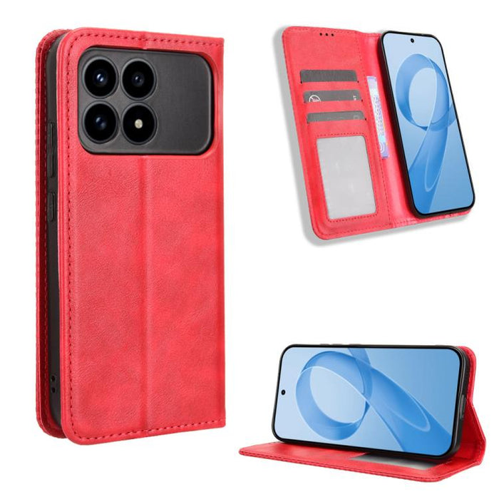 Funda de cuero para teléfono con textura retro y hebilla magnética, For Redmi A7 Pro 171mm / Poco C85x 5G, For Redmi 15a 5G / R70 5G / R70m 5G, For Redmi Turbo 5 Max 5G / Poco X8 Pro Max, For Redmi Turbo 5 5G / Poco X8 Pro                              ...