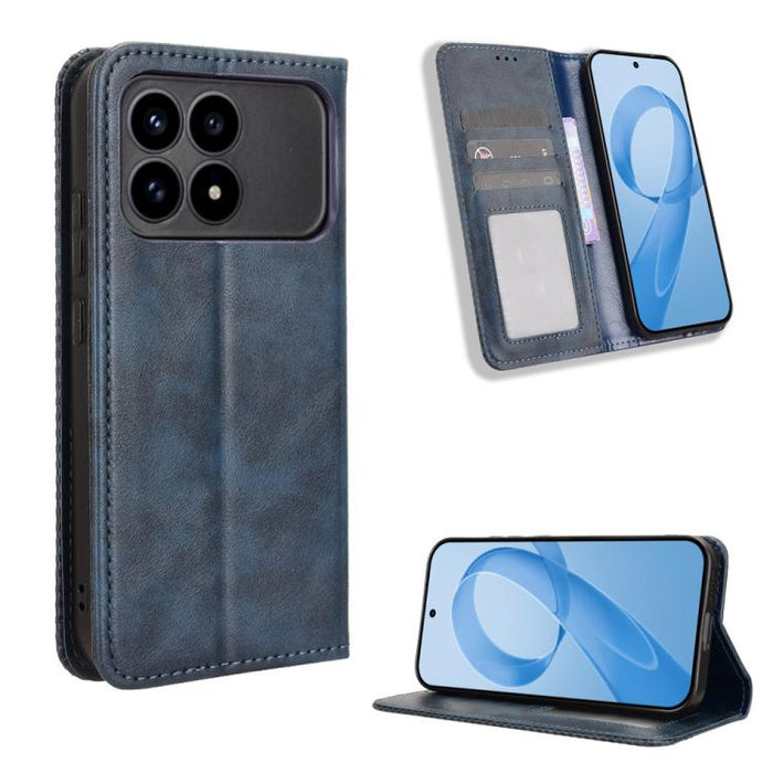 Funda de cuero para teléfono con textura retro y hebilla magnética, For Redmi A7 Pro 171mm / Poco C85x 5G, For Redmi 15a 5G / R70 5G / R70m 5G, For Redmi Turbo 5 Max 5G / Poco X8 Pro Max, For Redmi Turbo 5 5G / Poco X8 Pro                              ...