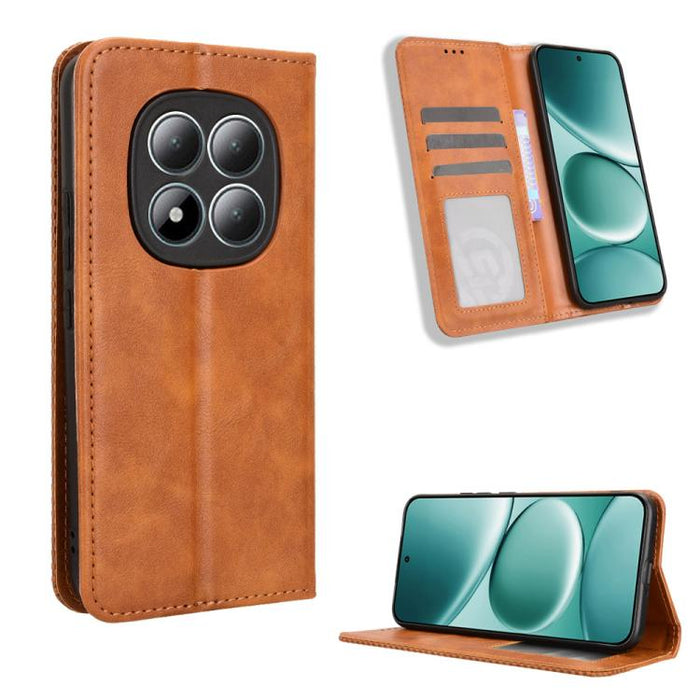 Funda de cuero para teléfono con textura retro y hebilla magnética, For Redmi A7 Pro 171mm / Poco C85x 5G, For Redmi 15a 5G / R70 5G / R70m 5G, For Redmi Turbo 5 Max 5G / Poco X8 Pro Max, For Redmi Turbo 5 5G / Poco X8 Pro                              ...