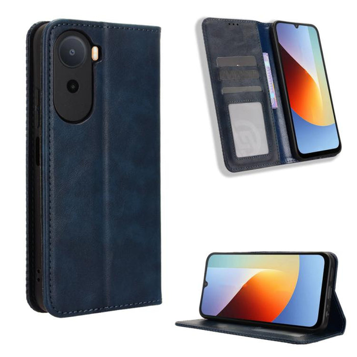 Funda de cuero para teléfono con textura retro y hebilla magnética, For Redmi A7 Pro 171mm / Poco C85x 5G, For Redmi 15a 5G / R70 5G / R70m 5G, For Redmi Turbo 5 Max 5G / Poco X8 Pro Max, For Redmi Turbo 5 5G / Poco X8 Pro                              ...