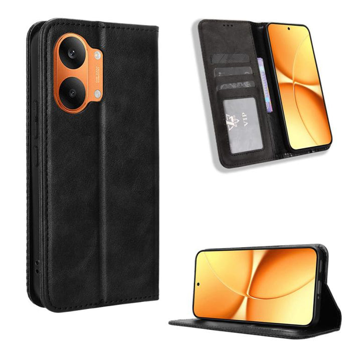 Funda de cuero para teléfono con textura retro y hebilla magnética, For Redmi A7 Pro 171mm / Poco C85x 5G, For Redmi 15a 5G / R70 5G / R70m 5G, For Redmi Turbo 5 Max 5G / Poco X8 Pro Max, For Redmi Turbo 5 5G / Poco X8 Pro                              ...