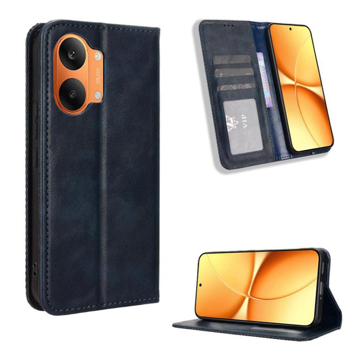 Funda de cuero para teléfono con textura retro y hebilla magnética, For Redmi A7 Pro 171mm / Poco C85x 5G, For Redmi 15a 5G / R70 5G / R70m 5G, For Redmi Turbo 5 Max 5G / Poco X8 Pro Max, For Redmi Turbo 5 5G / Poco X8 Pro                              ...