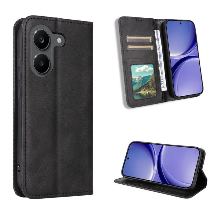 Funda de cuero para teléfono con textura retro y hebilla magnética, For Redmi A7 Pro 171mm / Poco C85x 5G, For Redmi 15a 5G / R70 5G / R70m 5G, For Redmi Turbo 5 Max 5G / Poco X8 Pro Max, For Redmi Turbo 5 5G / Poco X8 Pro                              ...