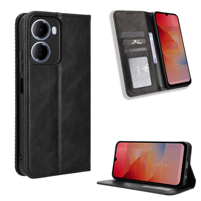 Funda de cuero para teléfono con textura retro y hebilla magnética, For Redmi A7 Pro 171mm / Poco C85x 5G, For Redmi 15a 5G / R70 5G / R70m 5G, For Redmi Turbo 5 Max 5G / Poco X8 Pro Max, For Redmi Turbo 5 5G / Poco X8 Pro                              ...