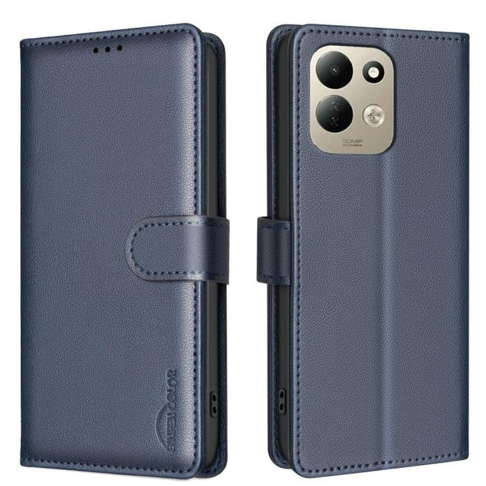 Funda de cuero antirrobo para teléfono con textura de lichi y RFID, For Redmi 15C 5G/4G Global 171/Poco C85 4G, For Redmi Note 17 Pro 5G Global 163mm, For Redmi Note 17 Pro+ 5G Global 163mm, For Redmi K90 Pro Max/K100 Pro Max                           ...