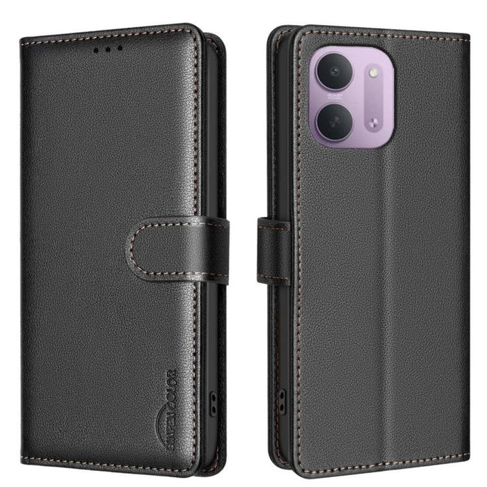 Funda de cuero antirrobo para teléfono con textura de lichi y RFID, For Redmi 15C 5G/4G Global 171/Poco C85 4G, For Redmi Note 17 Pro 5G Global 163mm, For Redmi Note 17 Pro+ 5G Global 163mm, For Redmi K90 Pro Max/K100 Pro Max                           ...