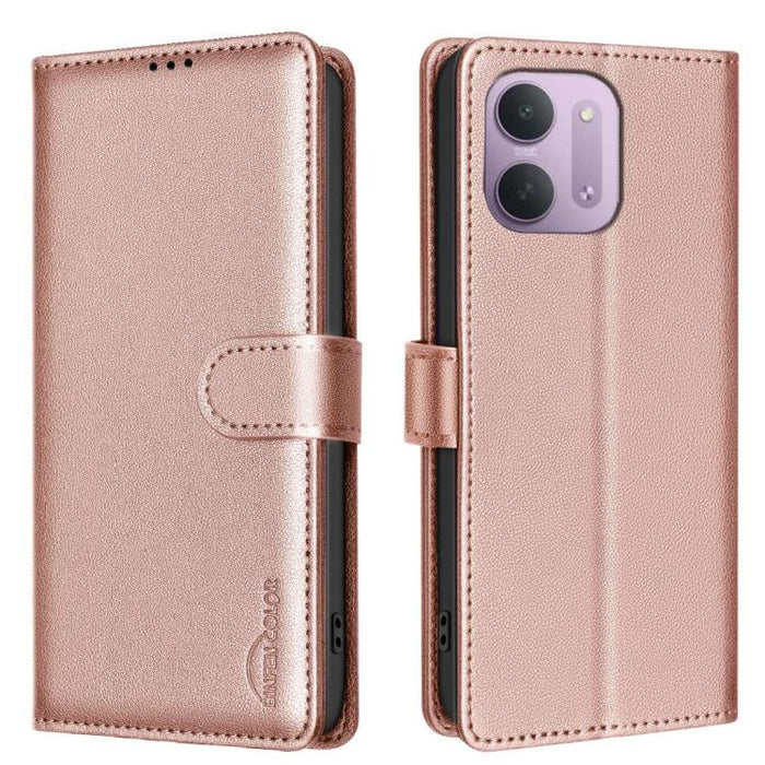 Funda de cuero antirrobo para teléfono con textura de lichi y RFID, For Redmi 15C 5G/4G Global 171/Poco C85 4G, For Redmi Note 17 Pro 5G Global 163mm, For Redmi Note 17 Pro+ 5G Global 163mm, For Redmi K90 Pro Max/K100 Pro Max                           ...
