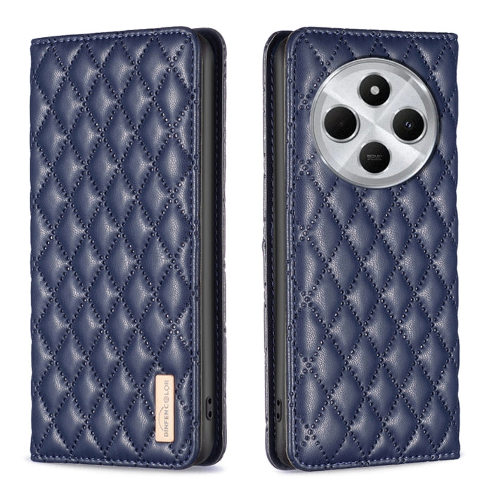 Funda para teléfono con tapa de cuero magnética con diseño de entramado de diamantes, For Redmi K90 Max 5G, For Redmi Note 14 Pro 4G, For Redmi Note 14 4G 163.25mm, For Redmi Note 14 5G, For Redmi Note 14 Pro 5G / Note 14 Pro+ 5G, For Redmi 14C 4G