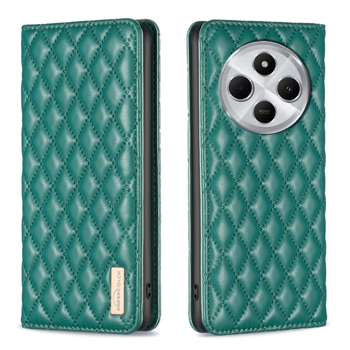 Funda para teléfono con tapa de cuero magnética con diseño de entramado de diamantes, For Redmi K90 Max 5G, For Redmi Note 14 Pro 4G, For Redmi Note 14 4G 163.25mm, For Redmi Note 14 5G, For Redmi Note 14 Pro 5G / Note 14 Pro+ 5G, For Redmi 14C 4G