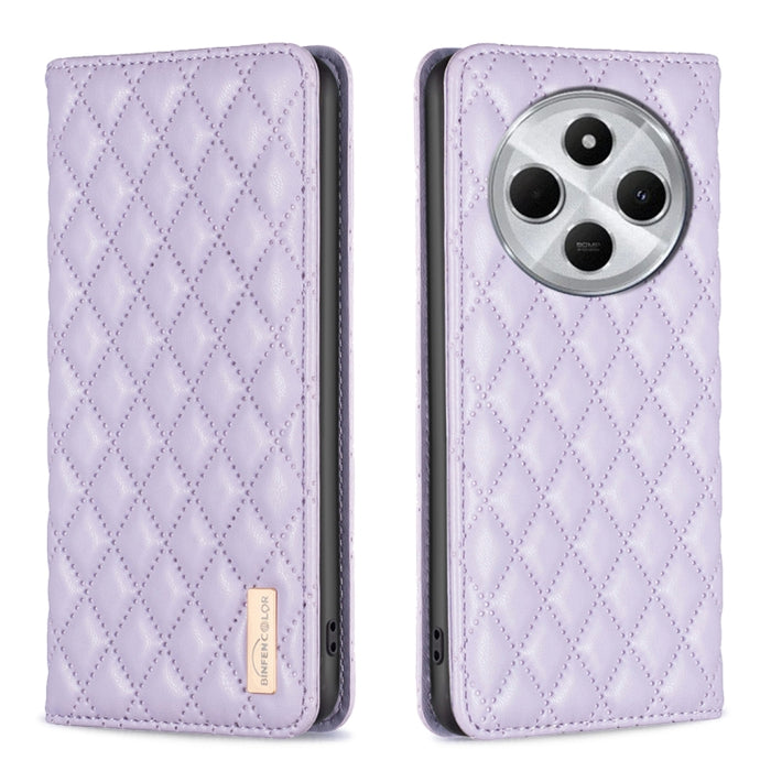 Funda para teléfono con tapa de cuero magnética con diseño de entramado de diamantes, For Redmi K90 Max 5G, For Redmi Note 14 Pro 4G, For Redmi Note 14 4G 163.25mm, For Redmi Note 14 5G, For Redmi Note 14 Pro 5G / Note 14 Pro+ 5G, For Redmi 14C 4G