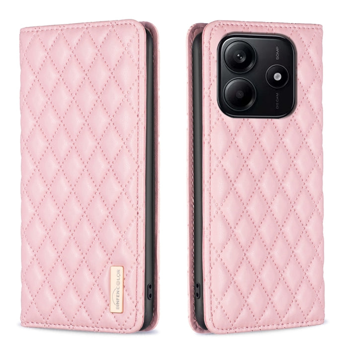 Funda para teléfono con tapa de cuero magnética con diseño de entramado de diamantes, For Redmi K90 Max 5G, For Redmi Note 14 Pro 4G, For Redmi Note 14 4G 163.25mm, For Redmi Note 14 5G, For Redmi Note 14 Pro 5G / Note 14 Pro+ 5G, For Redmi 14C 4G