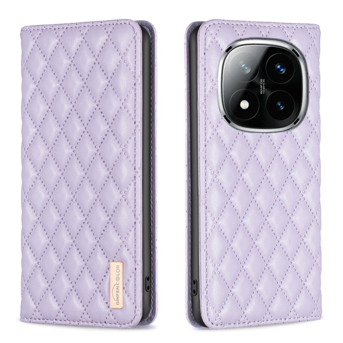 Funda para teléfono con tapa de cuero magnética con diseño de entramado de diamantes, For Redmi K90 Max 5G, For Redmi Note 14 Pro 4G, For Redmi Note 14 4G 163.25mm, For Redmi Note 14 5G, For Redmi Note 14 Pro 5G / Note 14 Pro+ 5G, For Redmi 14C 4G
