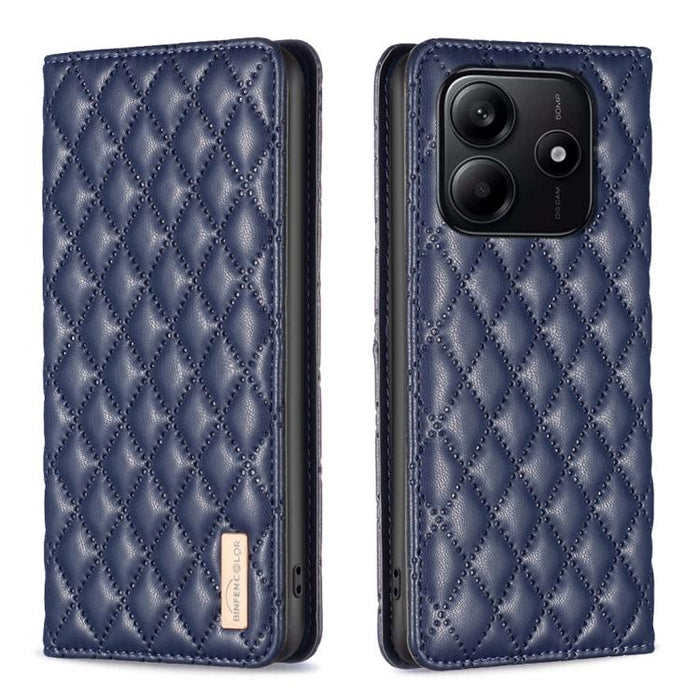 Funda para teléfono con tapa de cuero magnética con diseño de entramado de diamantes, For Redmi K90 Max 5G, For Redmi Note 14 Pro 4G, For Redmi Note 14 4G 163.25mm, For Redmi Note 14 5G, For Redmi Note 14 Pro 5G / Note 14 Pro+ 5G, For Redmi 14C 4G
