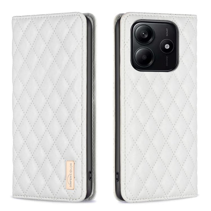 Funda para teléfono con tapa de cuero magnética con diseño de entramado de diamantes, For Redmi K90 Max 5G, For Redmi Note 14 Pro 4G, For Redmi Note 14 4G 163.25mm, For Redmi Note 14 5G, For Redmi Note 14 Pro 5G / Note 14 Pro+ 5G, For Redmi 14C 4G