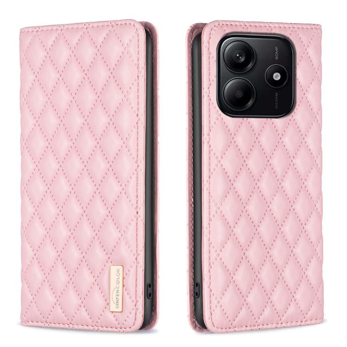 Funda para teléfono con tapa de cuero magnética con diseño de entramado de diamantes, For Redmi K90 Max 5G, For Redmi Note 14 Pro 4G, For Redmi Note 14 4G 163.25mm, For Redmi Note 14 5G, For Redmi Note 14 Pro 5G / Note 14 Pro+ 5G, For Redmi 14C 4G