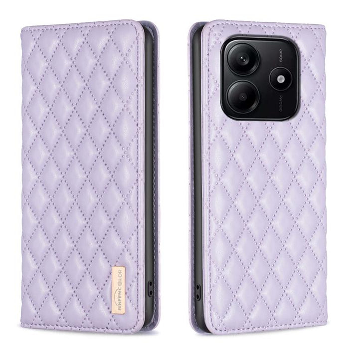 Funda para teléfono con tapa de cuero magnética con diseño de entramado de diamantes, For Redmi K90 Max 5G, For Redmi Note 14 Pro 4G, For Redmi Note 14 4G 163.25mm, For Redmi Note 14 5G, For Redmi Note 14 Pro 5G / Note 14 Pro+ 5G, For Redmi 14C 4G