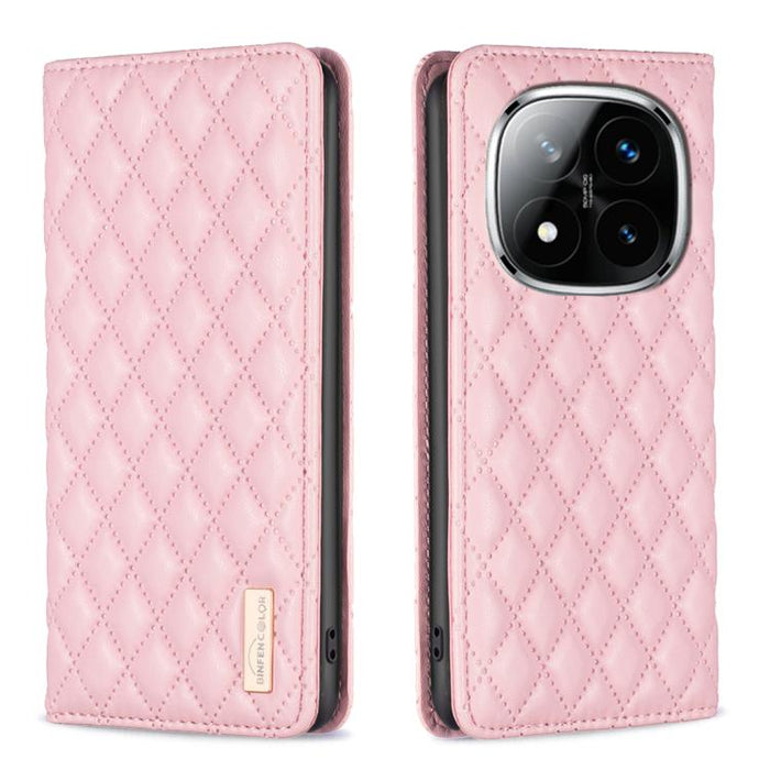 Funda para teléfono con tapa de cuero magnética con diseño de entramado de diamantes, For Redmi K90 Max 5G, For Redmi Note 14 Pro 4G, For Redmi Note 14 4G 163.25mm, For Redmi Note 14 5G, For Redmi Note 14 Pro 5G / Note 14 Pro+ 5G, For Redmi 14C 4G