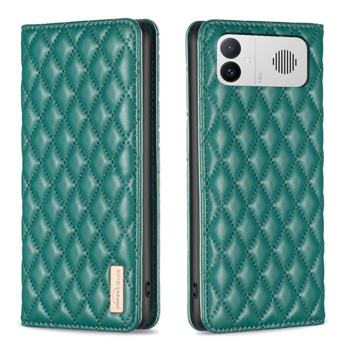 Funda para teléfono con tapa de cuero magnética con diseño de entramado de diamantes, For Redmi K90 Max 5G, For Redmi Note 14 Pro 4G, For Redmi Note 14 4G 163.25mm, For Redmi Note 14 5G, For Redmi Note 14 Pro 5G / Note 14 Pro+ 5G, For Redmi 14C 4G