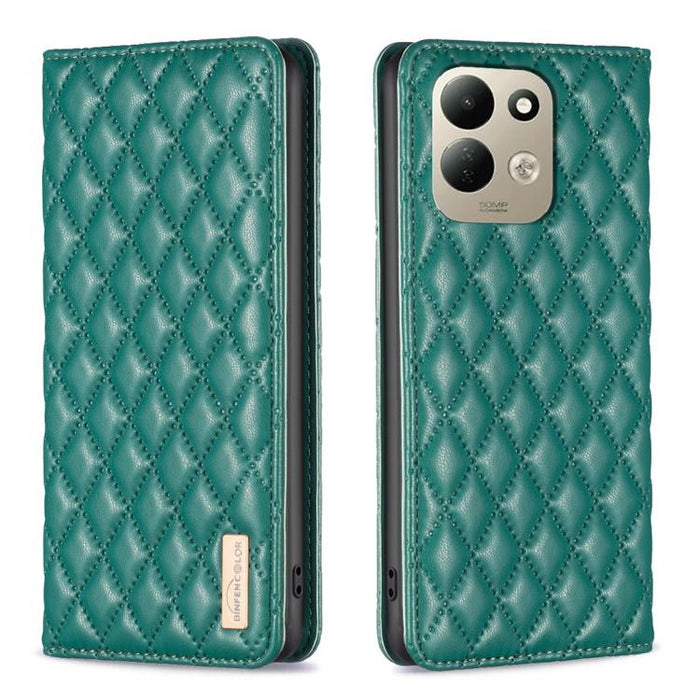 Funda para teléfono con tapa de cuero magnética con diseño de entramado de diamantes, For Redmi K90 Max 5G, For Redmi Note 14 Pro 4G, For Redmi Note 14 4G 163.25mm, For Redmi Note 14 5G, For Redmi Note 14 Pro 5G / Note 14 Pro+ 5G, For Redmi 14C 4G