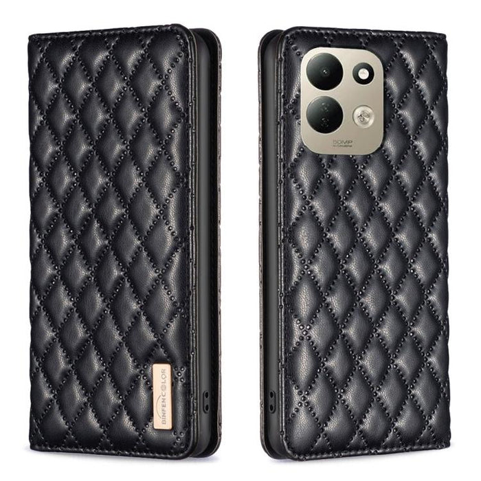 Funda para teléfono con tapa de cuero magnética con diseño de entramado de diamantes, For Redmi K90 Max 5G, For Redmi Note 14 Pro 4G, For Redmi Note 14 4G 163.25mm, For Redmi Note 14 5G, For Redmi Note 14 Pro 5G / Note 14 Pro+ 5G, For Redmi 14C 4G