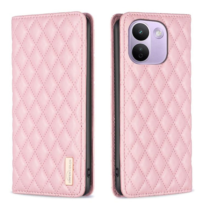 Funda para teléfono con tapa de cuero magnética con diseño de entramado de diamantes, For Redmi K90 Max 5G, For Redmi Note 14 Pro 4G, For Redmi Note 14 4G 163.25mm, For Redmi Note 14 5G, For Redmi Note 14 Pro 5G / Note 14 Pro+ 5G, For Redmi 14C 4G