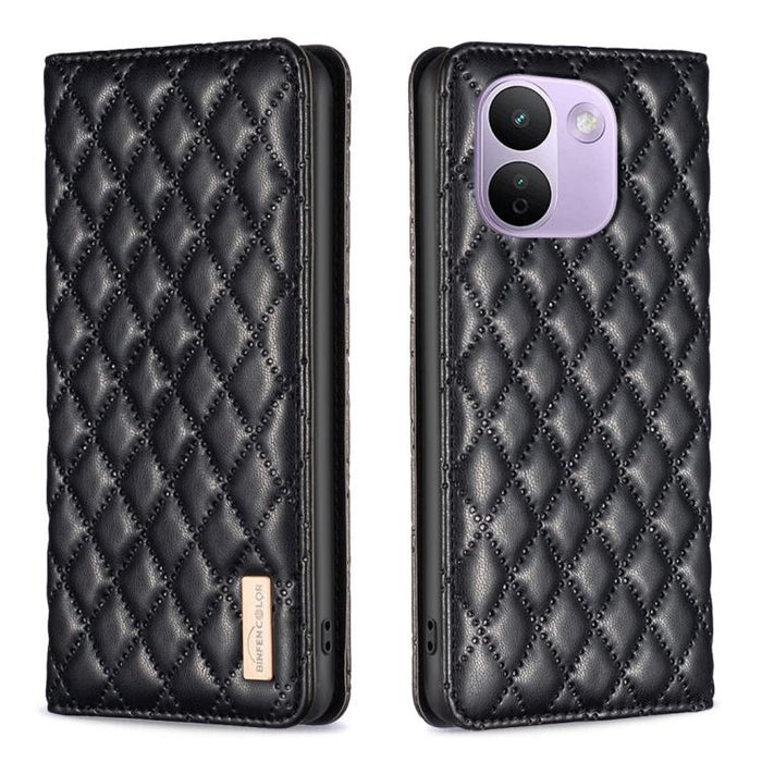 Funda para teléfono con tapa de cuero magnética con diseño de entramado de diamantes, For Redmi K90 Max 5G, For Redmi Note 14 Pro 4G, For Redmi Note 14 4G 163.25mm, For Redmi Note 14 5G, For Redmi Note 14 Pro 5G / Note 14 Pro+ 5G, For Redmi 14C 4G