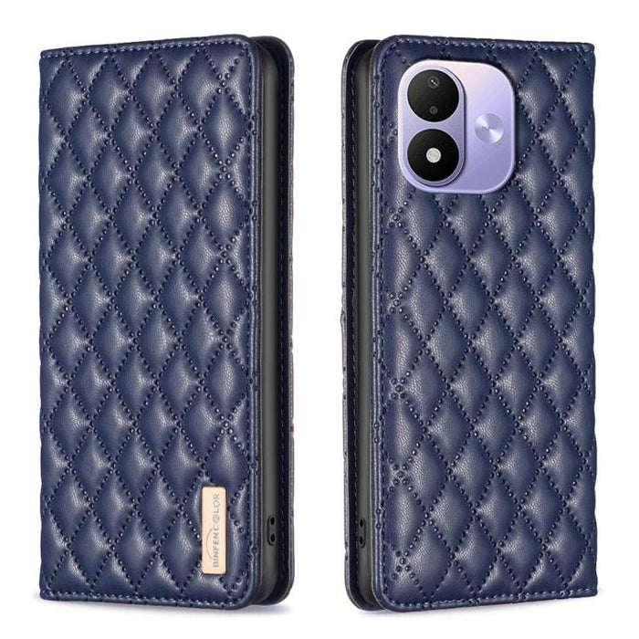 Funda para teléfono con tapa de cuero magnética con diseño de entramado de diamantes, For Redmi K90 Max 5G, For Redmi Note 14 Pro 4G, For Redmi Note 14 4G 163.25mm, For Redmi Note 14 5G, For Redmi Note 14 Pro 5G / Note 14 Pro+ 5G, For Redmi 14C 4G
