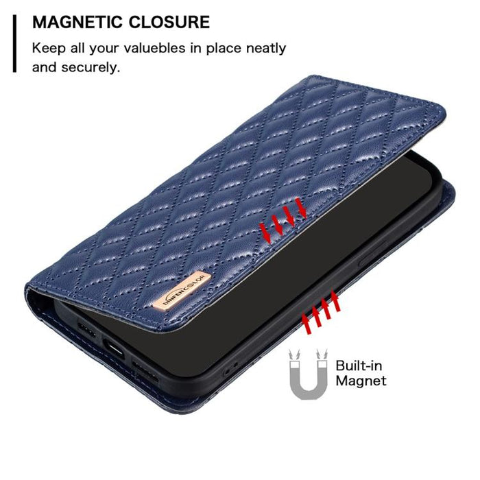 Funda para teléfono con tapa de cuero magnética con diseño de entramado de diamantes, For Redmi K90 Max 5G, For Redmi Note 14 Pro 4G, For Redmi Note 14 4G 163.25mm, For Redmi Note 14 5G, For Redmi Note 14 Pro 5G / Note 14 Pro+ 5G, For Redmi 14C 4G