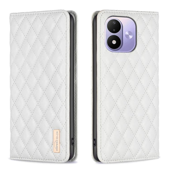 Funda para teléfono con tapa de cuero magnética con diseño de entramado de diamantes, For Redmi K90 Max 5G, For Redmi Note 14 Pro 4G, For Redmi Note 14 4G 163.25mm, For Redmi Note 14 5G, For Redmi Note 14 Pro 5G / Note 14 Pro+ 5G, For Redmi 14C 4G