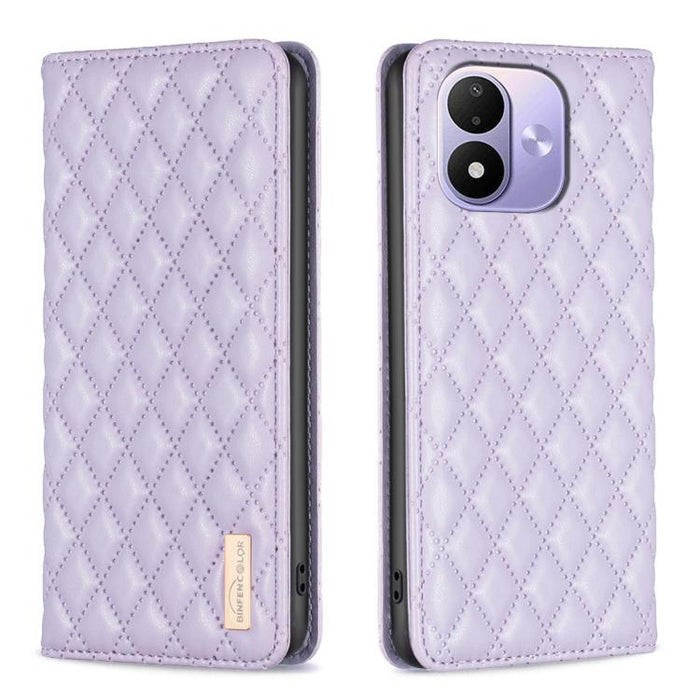 Funda para teléfono con tapa de cuero magnética con diseño de entramado de diamantes, For Redmi K90 Max 5G, For Redmi Note 14 Pro 4G, For Redmi Note 14 4G 163.25mm, For Redmi Note 14 5G, For Redmi Note 14 Pro 5G / Note 14 Pro+ 5G, For Redmi 14C 4G