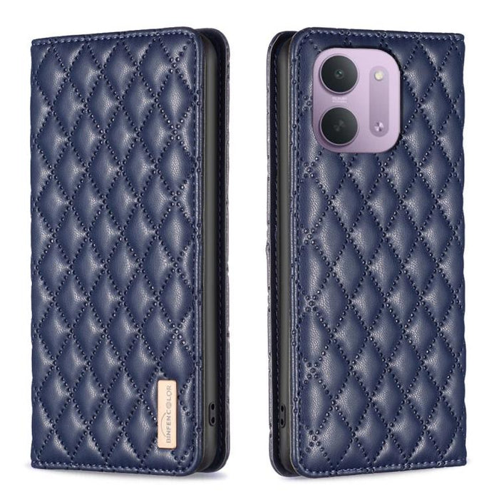 Funda para teléfono con tapa de cuero magnética con diseño de entramado de diamantes, For Redmi K90 Max 5G, For Redmi Note 14 Pro 4G, For Redmi Note 14 4G 163.25mm, For Redmi Note 14 5G, For Redmi Note 14 Pro 5G / Note 14 Pro+ 5G, For Redmi 14C 4G