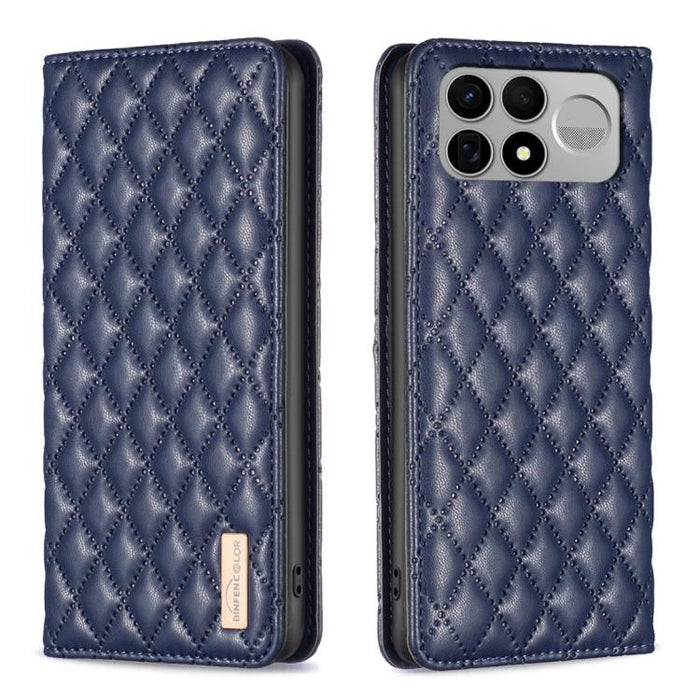 Funda para teléfono con tapa de cuero magnética con diseño de entramado de diamantes, For Redmi K90 Max 5G, For Redmi Note 14 Pro 4G, For Redmi Note 14 4G 163.25mm, For Redmi Note 14 5G, For Redmi Note 14 Pro 5G / Note 14 Pro+ 5G, For Redmi 14C 4G