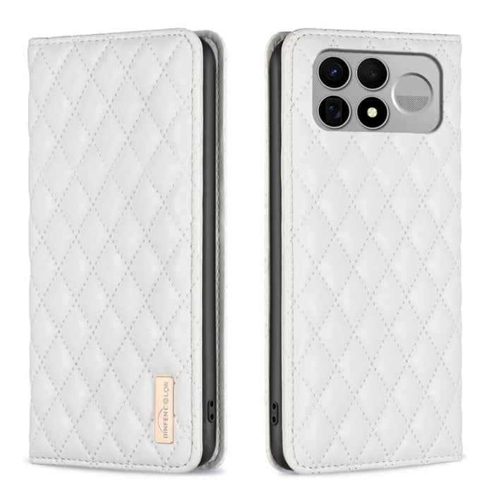 Funda para teléfono con tapa de cuero magnética con diseño de entramado de diamantes, For Redmi K90 Max 5G, For Redmi Note 14 Pro 4G, For Redmi Note 14 4G 163.25mm, For Redmi Note 14 5G, For Redmi Note 14 Pro 5G / Note 14 Pro+ 5G, For Redmi 14C 4G