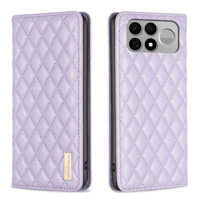 Funda para teléfono con tapa de cuero magnética con diseño de entramado de diamantes, For Redmi K90 Max 5G, For Redmi Note 14 Pro 4G, For Redmi Note 14 4G 163.25mm, For Redmi Note 14 5G, For Redmi Note 14 Pro 5G / Note 14 Pro+ 5G, For Redmi 14C 4G