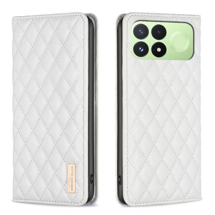 Funda para teléfono con tapa de cuero magnética con diseño de entramado de diamantes, For Redmi K90 Max 5G, For Redmi Note 14 Pro 4G, For Redmi Note 14 4G 163.25mm, For Redmi Note 14 5G, For Redmi Note 14 Pro 5G / Note 14 Pro+ 5G, For Redmi 14C 4G