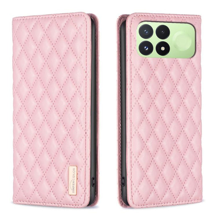 Funda para teléfono con tapa de cuero magnética con diseño de entramado de diamantes, For Redmi K90 Max 5G, For Redmi Note 14 Pro 4G, For Redmi Note 14 4G 163.25mm, For Redmi Note 14 5G, For Redmi Note 14 Pro 5G / Note 14 Pro+ 5G, For Redmi 14C 4G