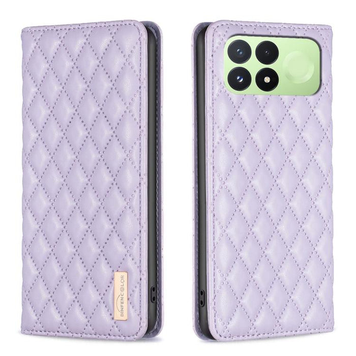 Funda para teléfono con tapa de cuero magnética con diseño de entramado de diamantes, For Redmi K90 Max 5G, For Redmi Note 14 Pro 4G, For Redmi Note 14 4G 163.25mm, For Redmi Note 14 5G, For Redmi Note 14 Pro 5G / Note 14 Pro+ 5G, For Redmi 14C 4G