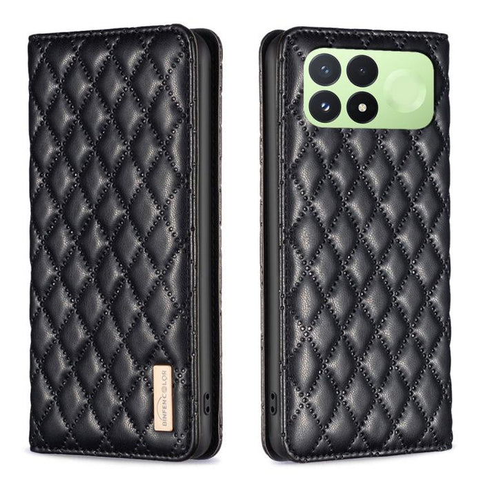 Funda para teléfono con tapa de cuero magnética con diseño de entramado de diamantes, For Redmi K90 Max 5G, For Redmi Note 14 Pro 4G, For Redmi Note 14 4G 163.25mm, For Redmi Note 14 5G, For Redmi Note 14 Pro 5G / Note 14 Pro+ 5G, For Redmi 14C 4G