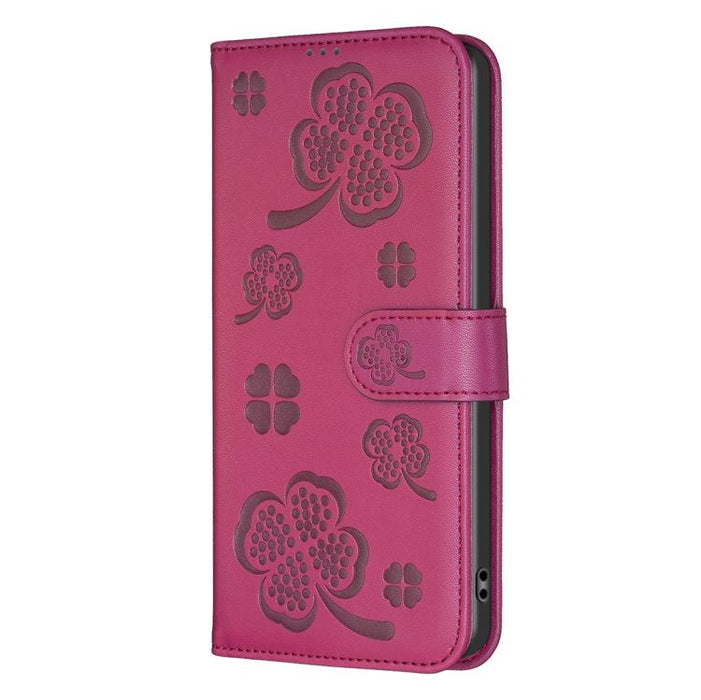 Funda para teléfono de piel con relieve de cuatro hojas, For Redmi K90 Max 5G, For Redmi Note 14 Pro 4G, For Redmi Note 14 4G 163.25mm, For Redmi Note 14 5G, For Redmi Note 14 Pro 5G / Note 14 Pro+ 5G, For Redmi 14C 4G