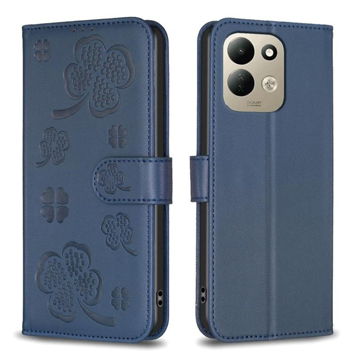 Funda para teléfono de piel con relieve de cuatro hojas, For Redmi K90 Max 5G, For Redmi Note 14 Pro 4G, For Redmi Note 14 4G 163.25mm, For Redmi Note 14 5G, For Redmi Note 14 Pro 5G / Note 14 Pro+ 5G, For Redmi 14C 4G