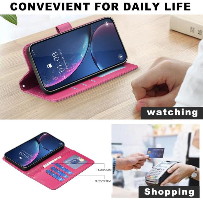 Funda para teléfono de piel con relieve de cuatro hojas, For Redmi K90 Max 5G, For Redmi Note 14 Pro 4G, For Redmi Note 14 4G 163.25mm, For Redmi Note 14 5G, For Redmi Note 14 Pro 5G / Note 14 Pro+ 5G, For Redmi 14C 4G
