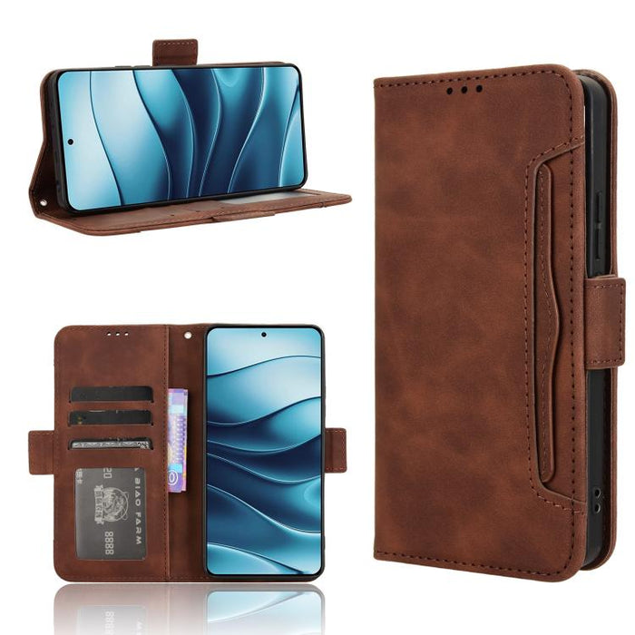Funda de cuero para teléfono con ranuras para tarjetas y textura de piel de becerro, For Redmi K80 Ultra, For Redmi A5 4G 173.3mm, For Redmi Note 14 4G 164.84mm EU Version, For Redmi Turbo 4 Pro 5G, For Redmi K80 / K80 Pro, For Redmi Note 14 Pro 4G    ...