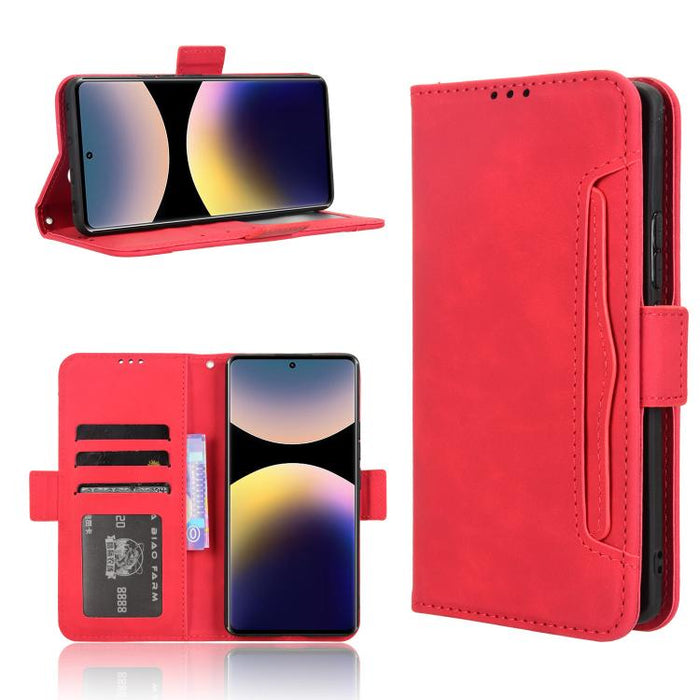 Funda de cuero para teléfono con ranuras para tarjetas y textura de piel de becerro, For Redmi K80 Ultra, For Redmi A5 4G 173.3mm, For Redmi Note 14 4G 164.84mm EU Version, For Redmi Turbo 4 Pro 5G, For Redmi K80 / K80 Pro, For Redmi Note 14 Pro 4G    ...