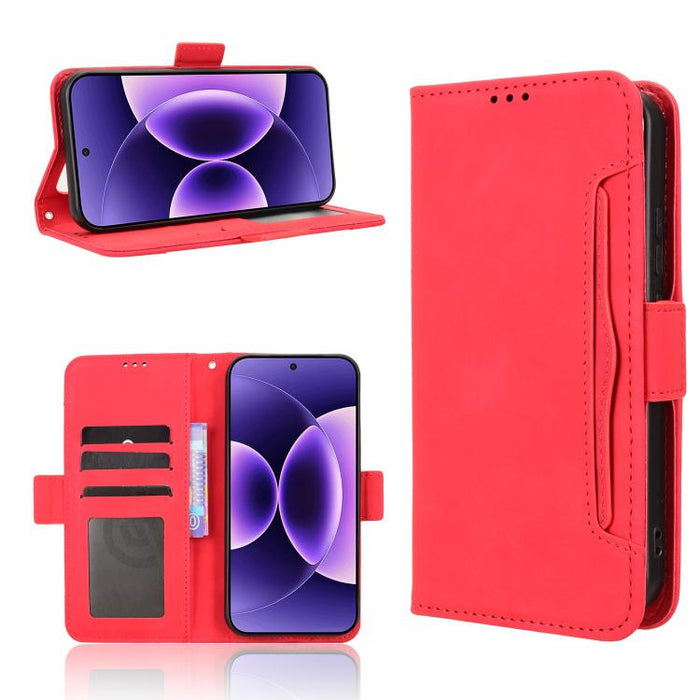 Funda de cuero para teléfono con ranuras para tarjetas y textura de piel de becerro, For Redmi A7 Pro 171mm / Poco C85x 5G, For Redmi 15a 5G / R70 5G / R70m 5G, For Redmi Turbo 5 Max 5G / Poco X8 Pro Max, For Redmi Turbo 5 5G / Poco X8 Pro             ...