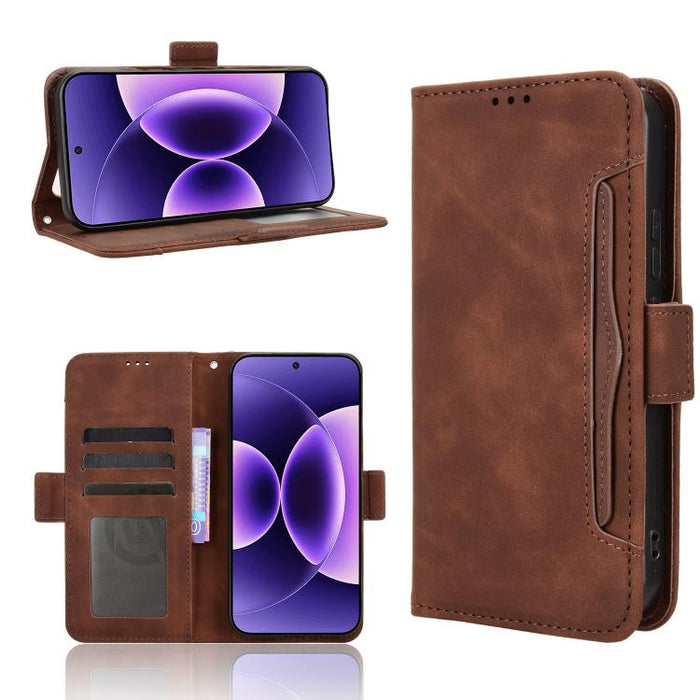 Funda de cuero para teléfono con ranuras para tarjetas y textura de piel de becerro, For Redmi A7 Pro 171mm / Poco C85x 5G, For Redmi 15a 5G / R70 5G / R70m 5G, For Redmi Turbo 5 Max 5G / Poco X8 Pro Max, For Redmi Turbo 5 5G / Poco X8 Pro             ...