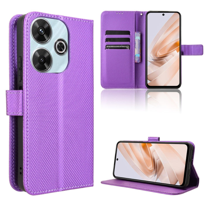 Funda de cuero para teléfono con textura de diamante, For Redmi K80 Ultra, For Redmi A5 4G 173.3mm, For Redmi Note 14 4G 164.84mm EU Version, For Redmi Turbo 4 Pro 5G, For Redmi K80 / K80 Pro, For Redmi Note 14 Pro 4G, For Redmi Note 14 4G Global 163.2...