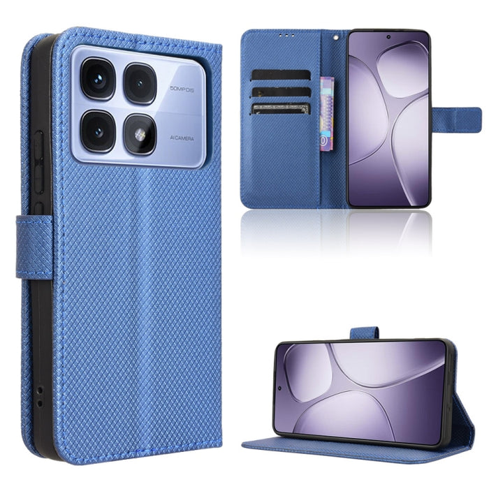 Funda de cuero para teléfono con textura de diamante, For Redmi K80 Ultra, For Redmi A5 4G 173.3mm, For Redmi Note 14 4G 164.84mm EU Version, For Redmi Turbo 4 Pro 5G, For Redmi K80 / K80 Pro, For Redmi Note 14 Pro 4G, For Redmi Note 14 4G Global 163.2...