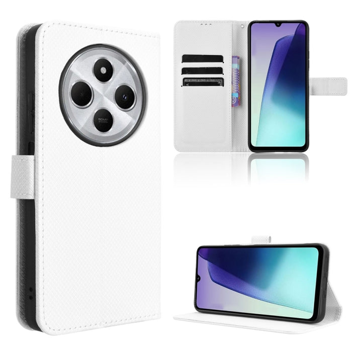 Funda de cuero para teléfono con textura de diamante, For Redmi K80 Ultra, For Redmi A5 4G 173.3mm, For Redmi Note 14 4G 164.84mm EU Version, For Redmi Turbo 4 Pro 5G, For Redmi K80 / K80 Pro, For Redmi Note 14 Pro 4G, For Redmi Note 14 4G Global 163.2...